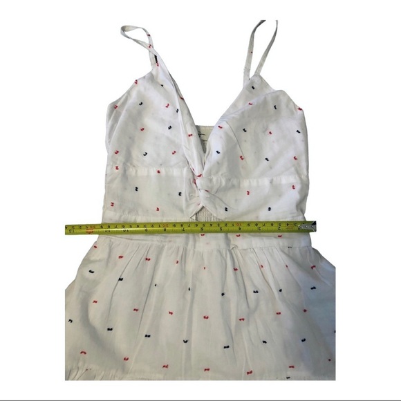 Jessica Simpson white fit and flare cutout dotted cotton mini dress size XS new - Picture 9 of 13